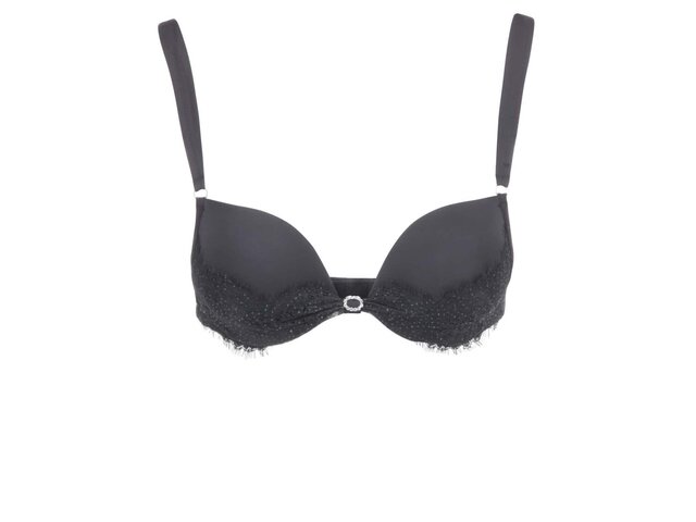 Černá push-up podprsenka s krajkou Lisca Glitter