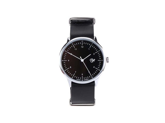 Černé unisex kožené hodinky Cheapo Harold