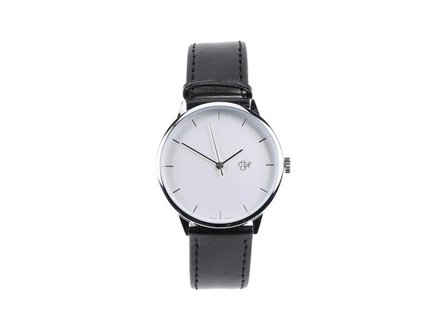Černé unisex minimalistické hodinky Cheapo Khorshid Silver