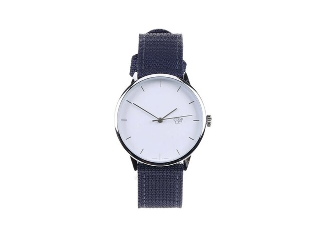 Modré unisex minimalistické hodinky Cheapo Khorshid White