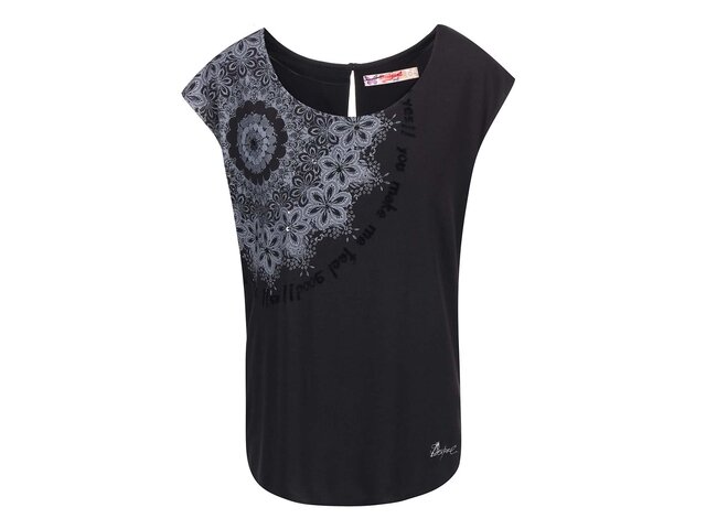 Černý vzorovaný top Desigual Rebe