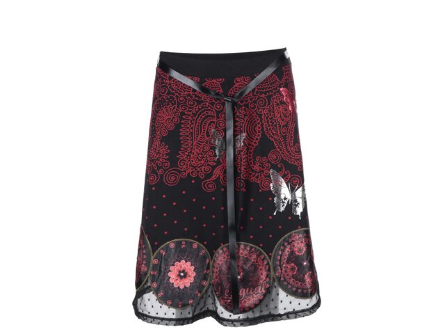 Černá sukně se vzorem Desigual Cordelia