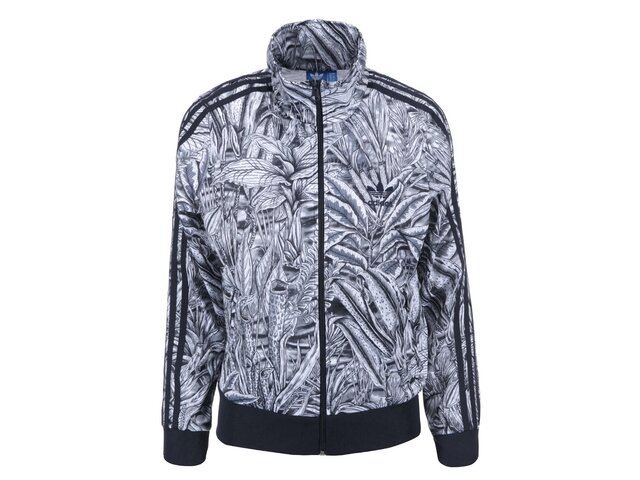 Šedá dámská vzorovaná mikina na zip adidas Originals Florera