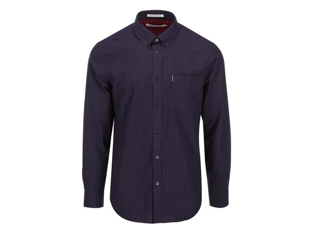 Tmavě fialová kostkovaná košile Ben Sherman