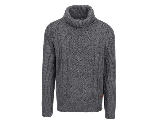 Šedý svetr s vysokým límcem ONLY & SONS Gabriel