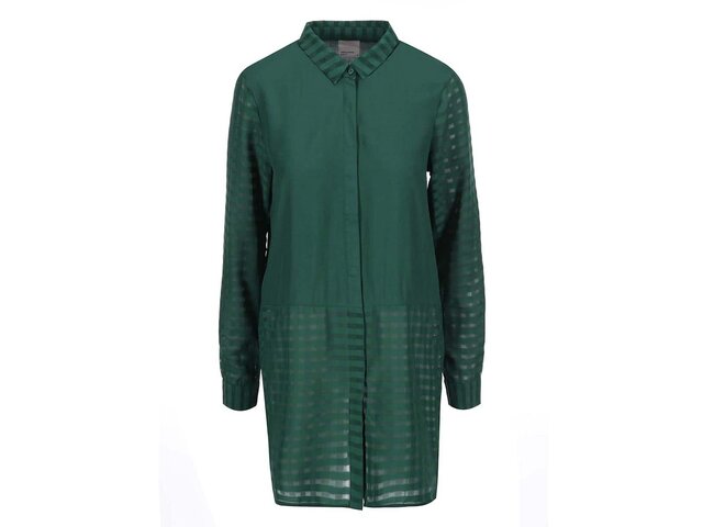 Tmavě zelená delší košile Vero Moda Camella