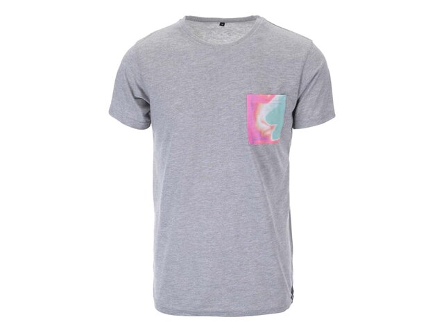 Šedé unisex triko se zelenou kapsou Grape