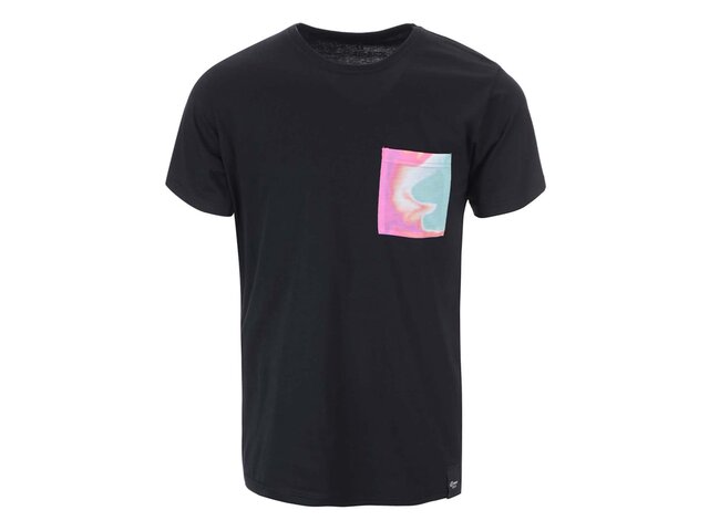 Černé unisex triko se zelenou kapsou Grape