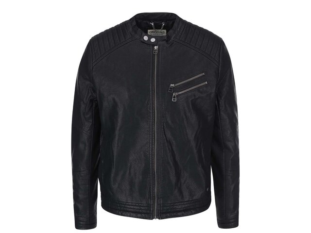 Černá koženková bunda Jack & Jones Blaze