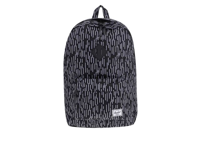 Černý batoh s bílým vzorem Herschel Heritage