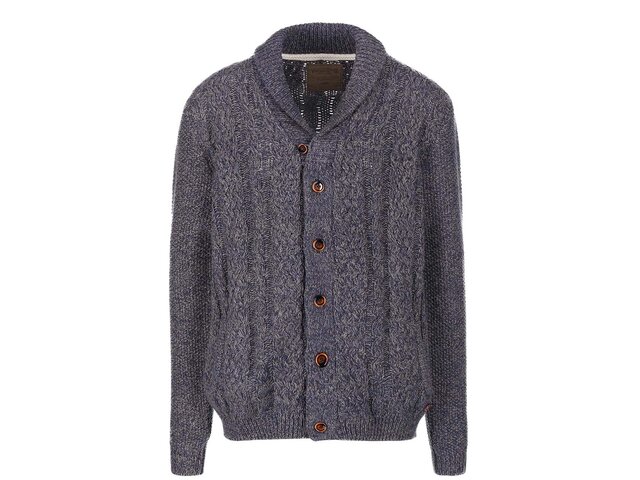 Šedo-modrý žíhaný cardigan Jack & Jones Yorke