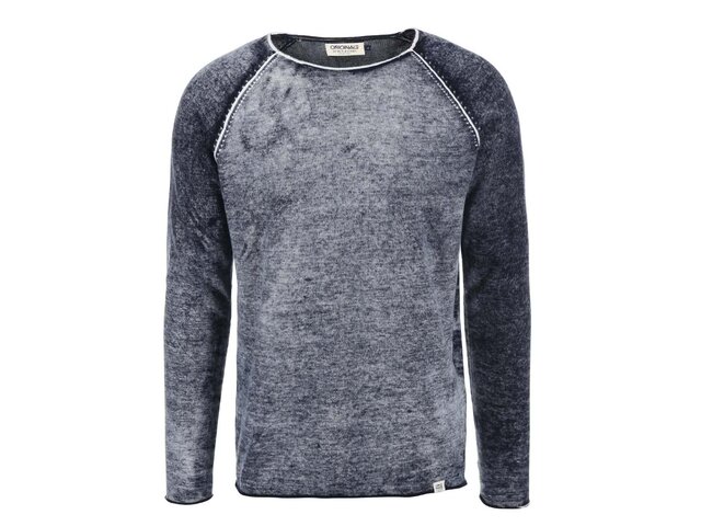 Tmavě modrý žíhaný vintage svetr Jack & Jones Paint