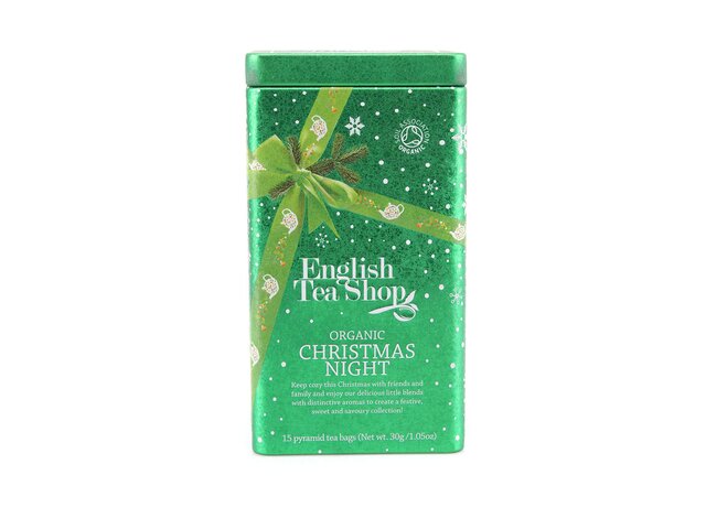 Bio čaje v plechové dóze English tea shop Vánoční noc