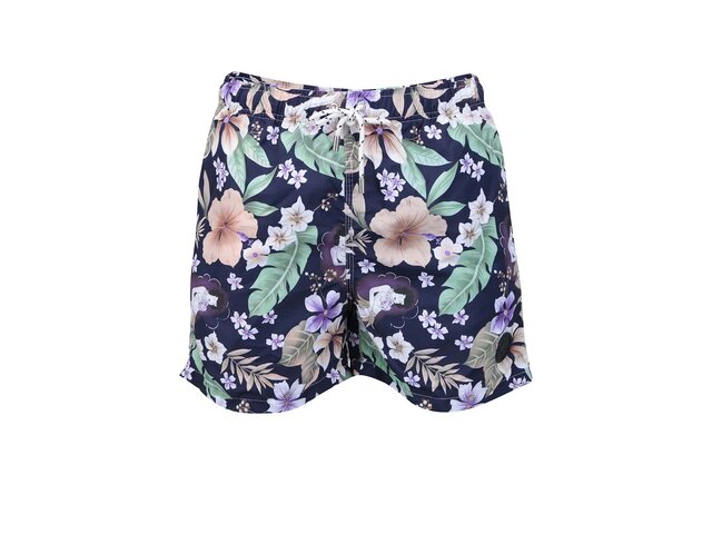 Modré pánské plavky s květinovým vzorem Bellfield Colada
