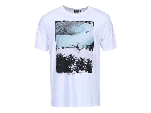 Bílé pánské triko se zeleno-černým potiskem Rip Curl