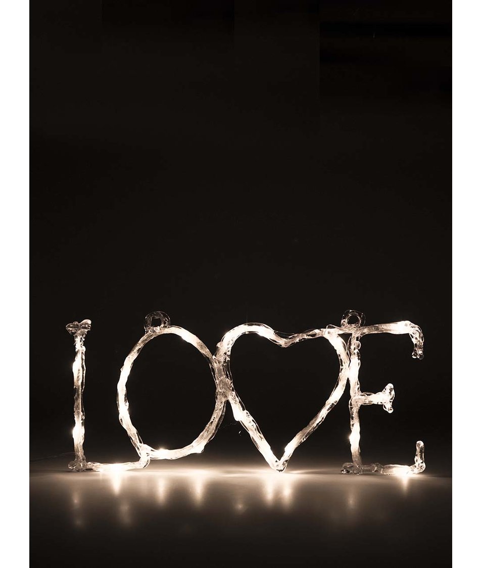 Světelný zatavený nápis LOVE Sass & Belle