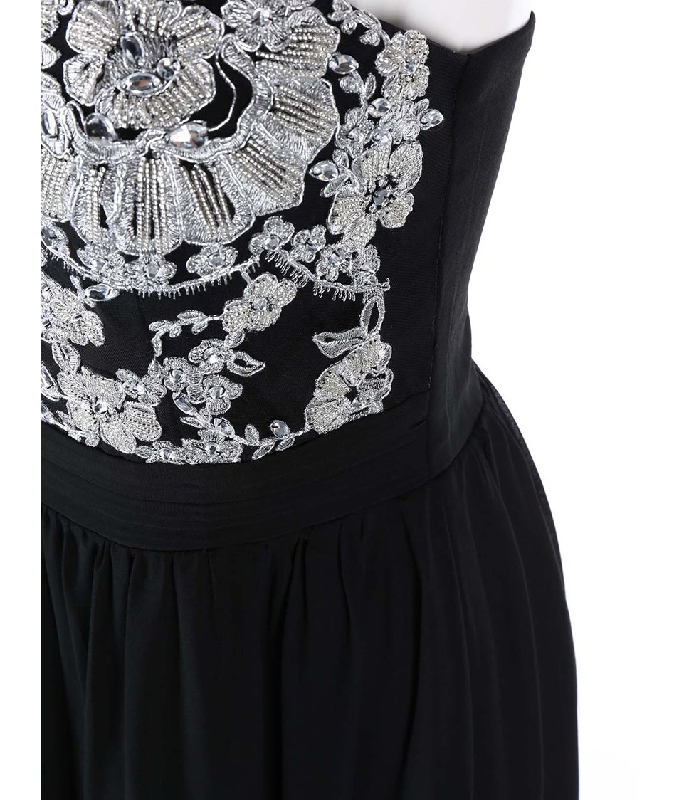 Černé šaty s květinovým topem Goddiva