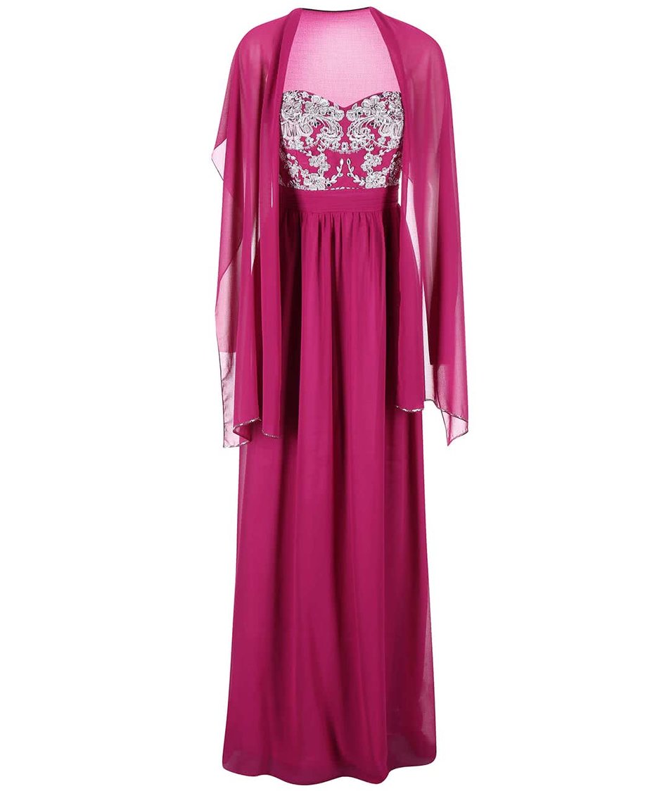 Růžové šaty s květinovým topem Goddiva