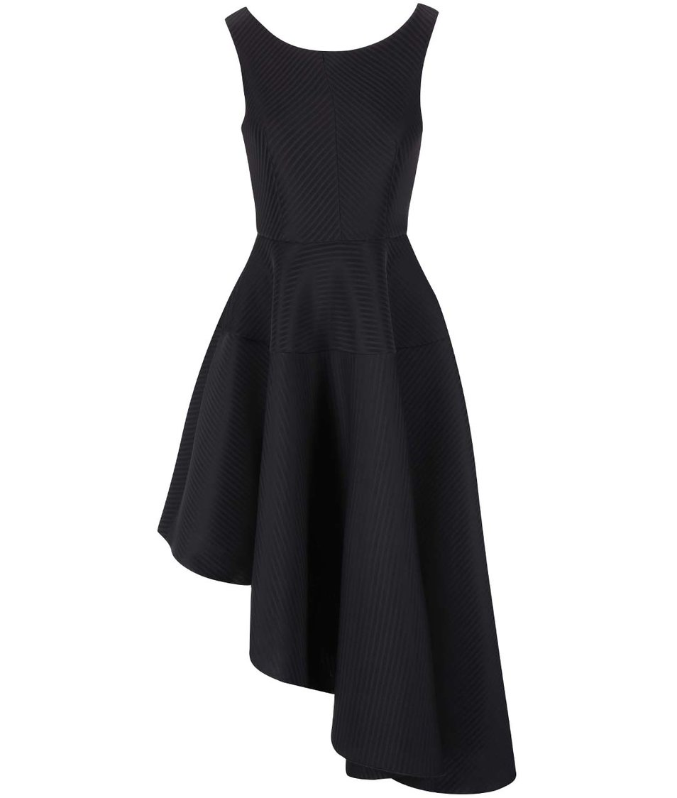 Černé šaty s asymetrickou sukní Goddiva