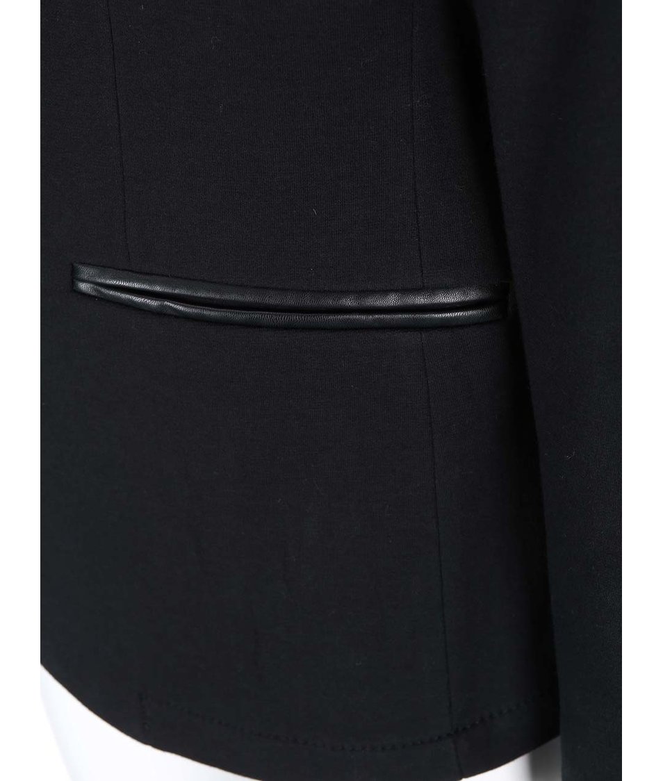 Černý blazer s koženkovými detaily ONLY & SONS Grady