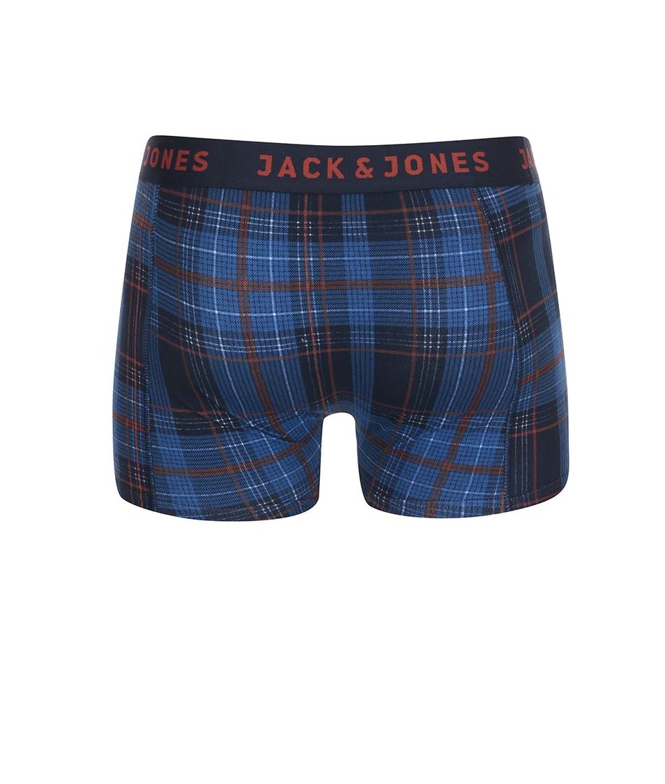 Modré kostkované boxerky Jack & Jones Check