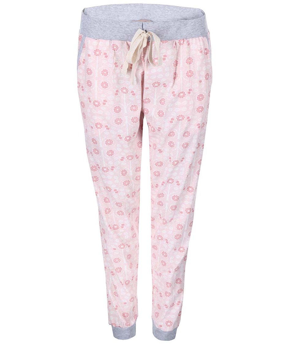 Růžové květované domácí kalhoty Dorothy Perkins