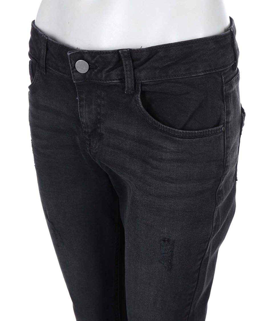 Černé skinny džíny s potrhanými detaily Dorothy Perkins