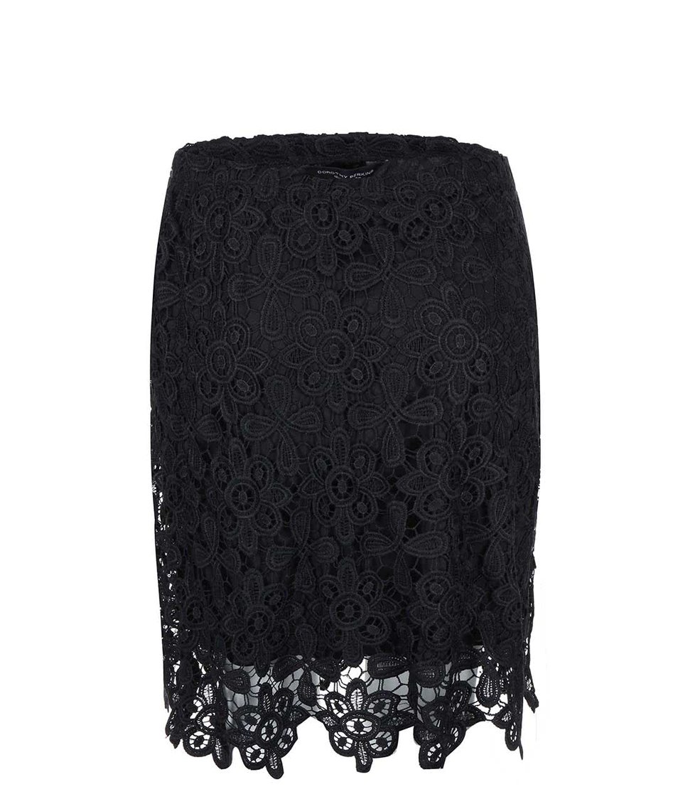 Černá květovaná sukně s flitry Dorothy Perkins
