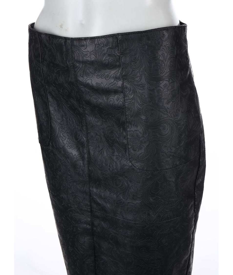 Černá koženková pouzdrová sukně Dorothy Perkins