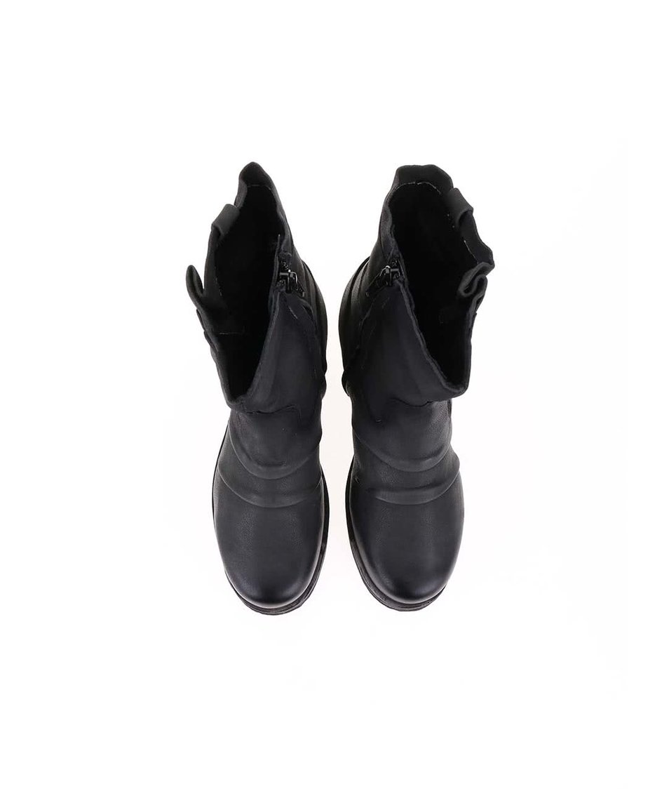 Tmavě šedé dámské kožené kotníkové boty bugatti Alexia