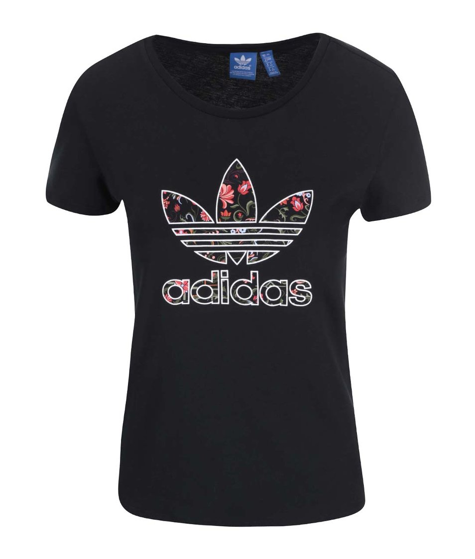 Černé dámské tričko s logem adidas Originals Moscow