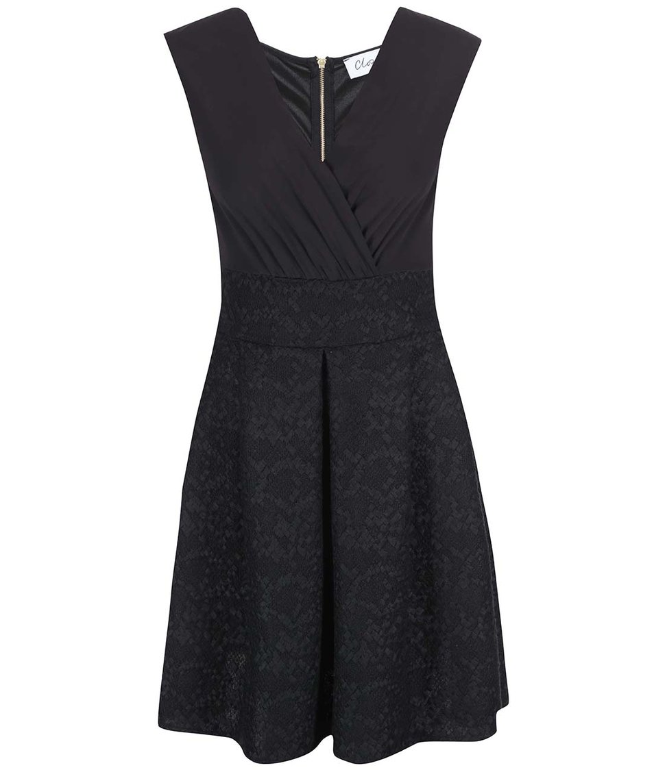 Černé šaty s áčkovou sukní Closet