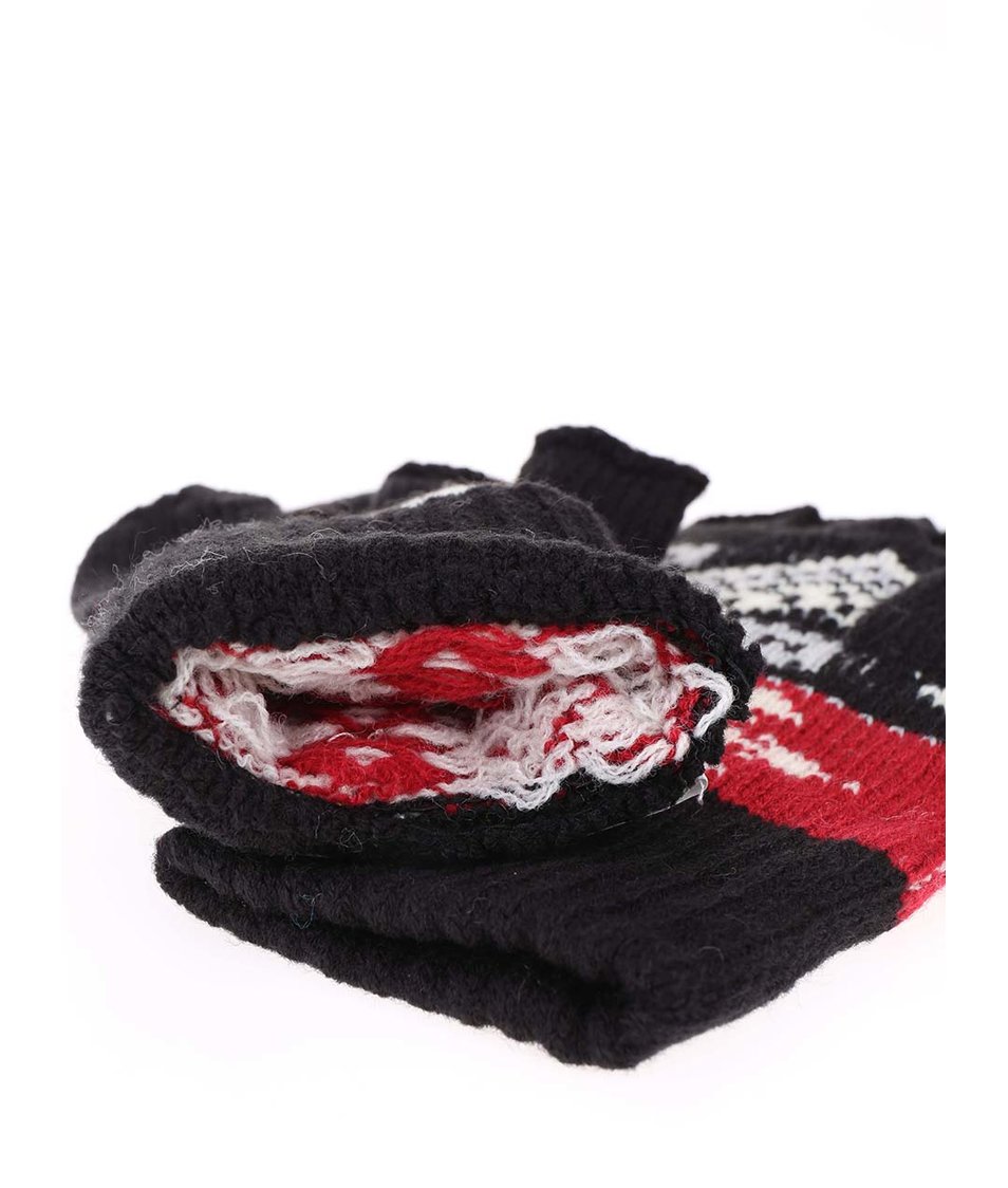 Černé dámské rukavice s barevným vzorem Rip Curl Zairo