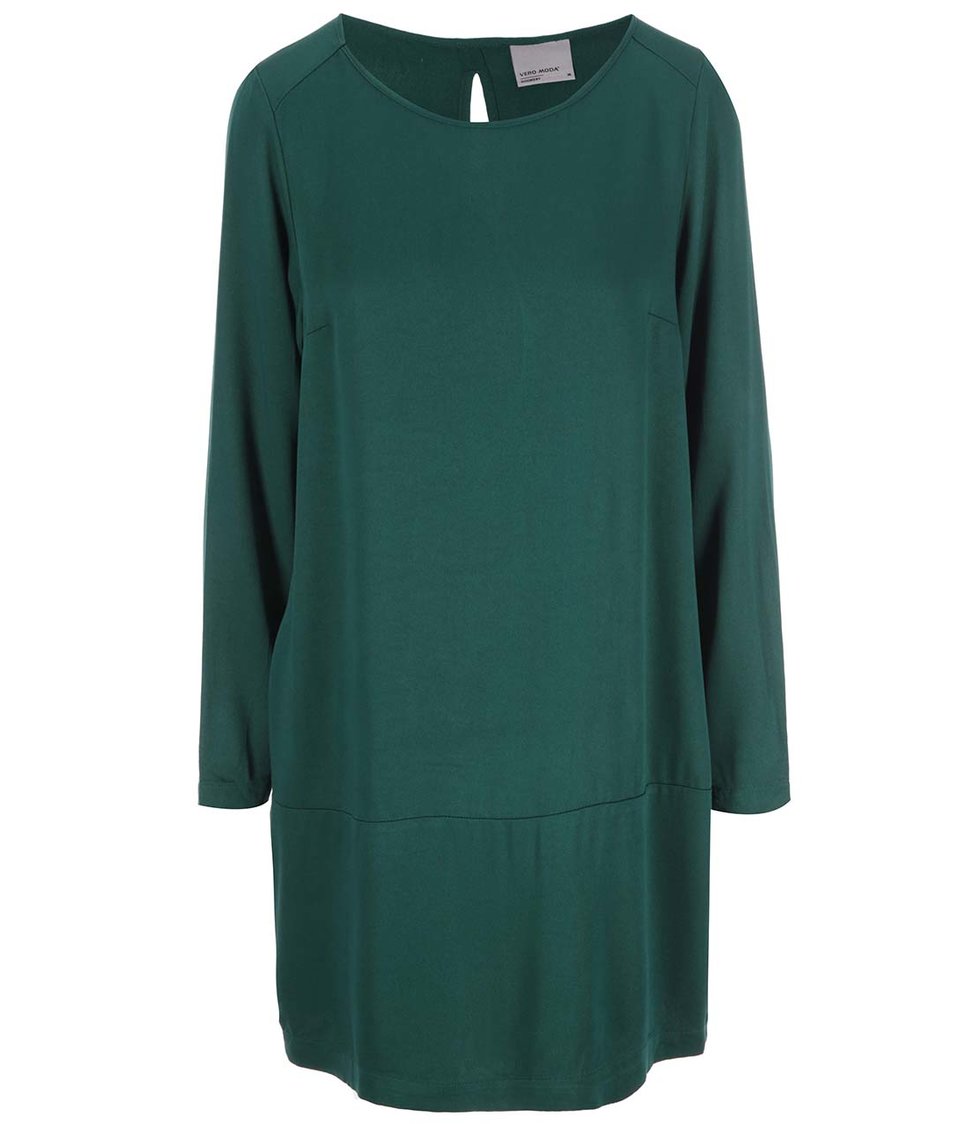 Zelené šaty s dlouhým rukávem Vero Moda Measy