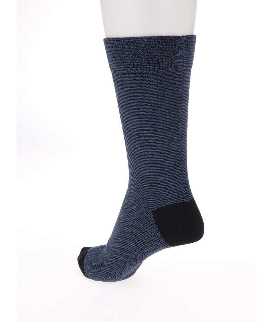 Černo-modré ponožky s drobným pruhováním Claudio