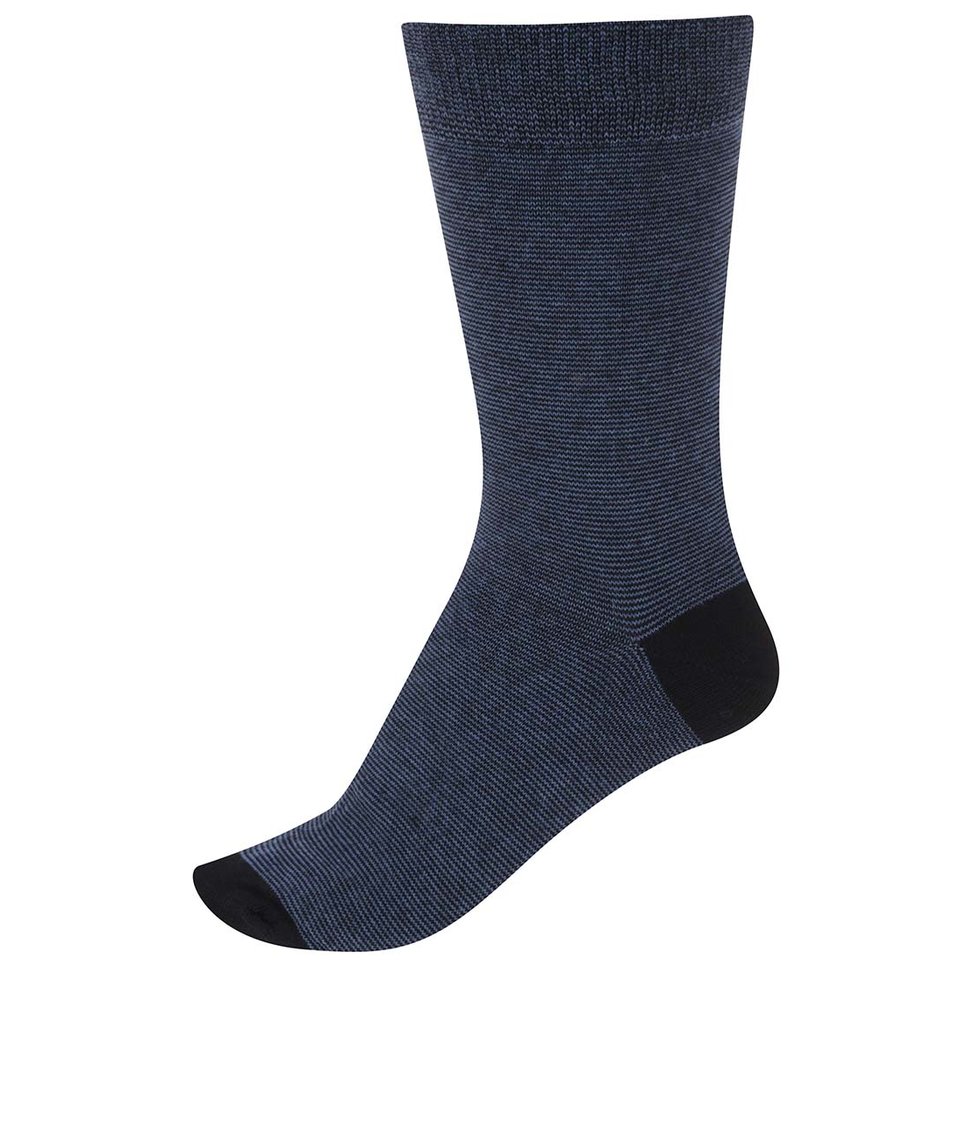 Černo-modré ponožky s drobným pruhováním Claudio