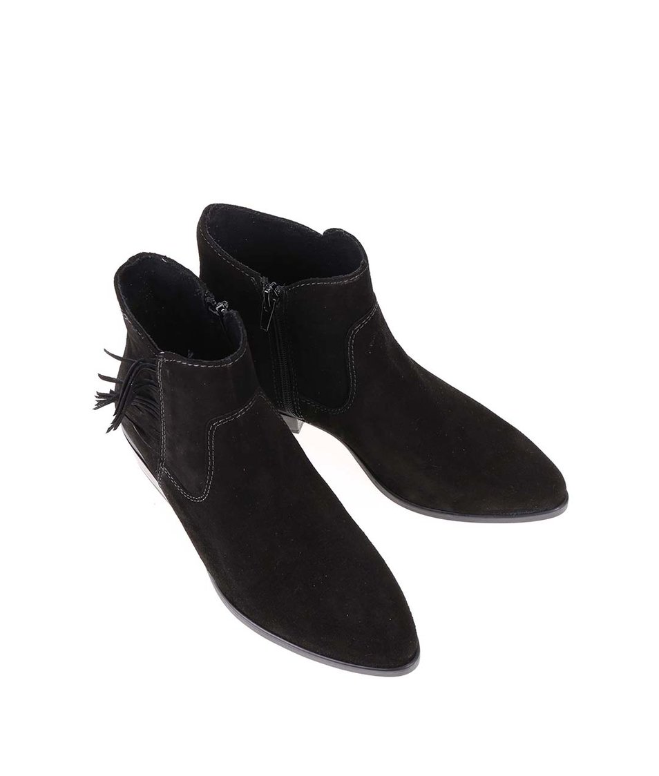 Černé kotníkové boty Tamaris