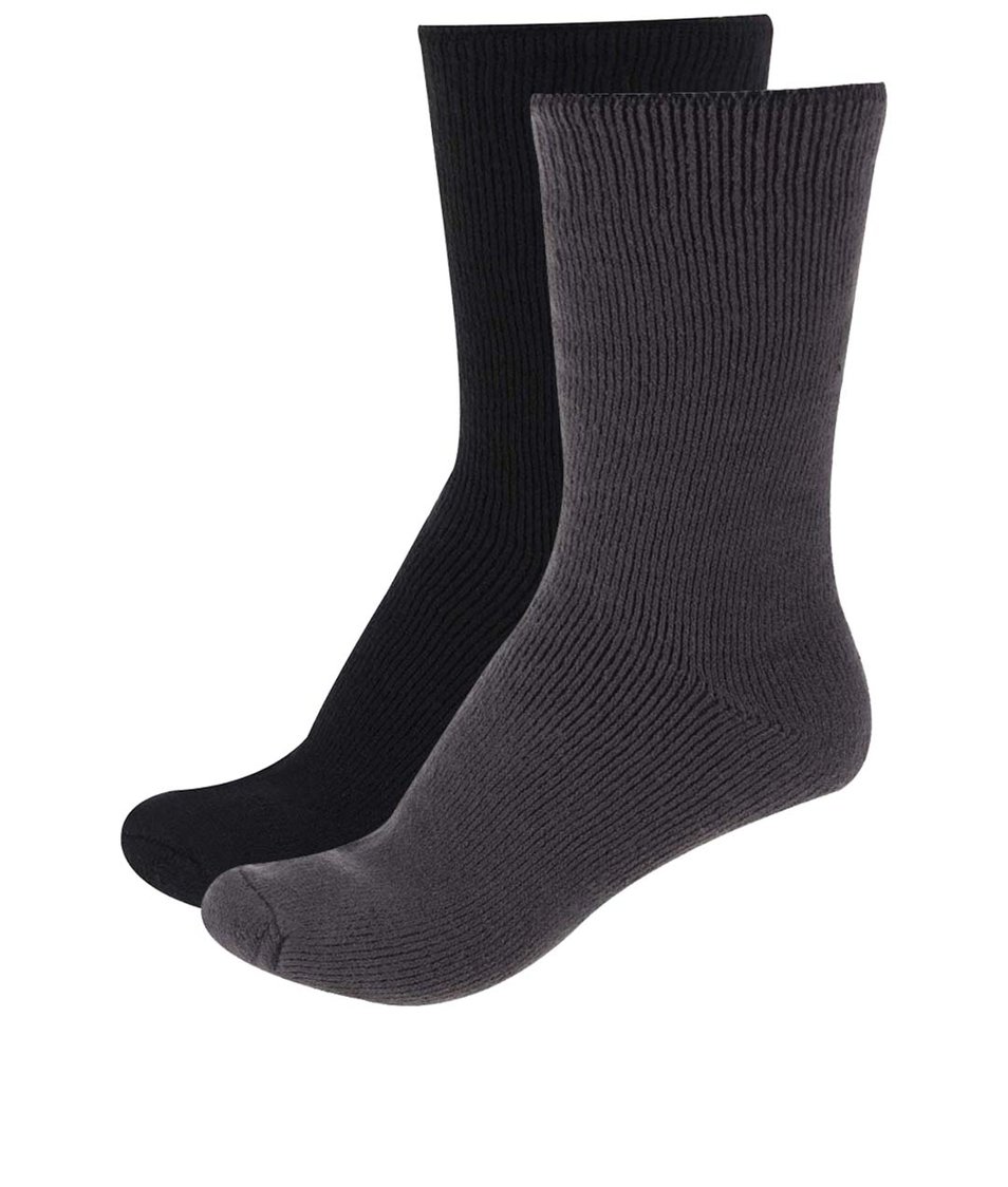 Sada dvou párů černých a šedých ponožek Claudio