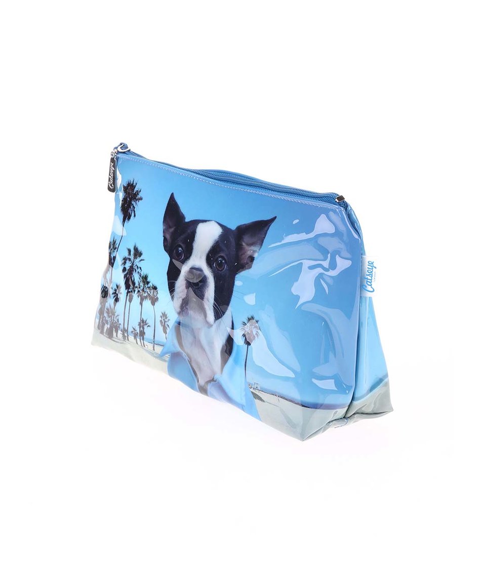 Modrá toaletní taštička se psem Catseye London Beach Dog