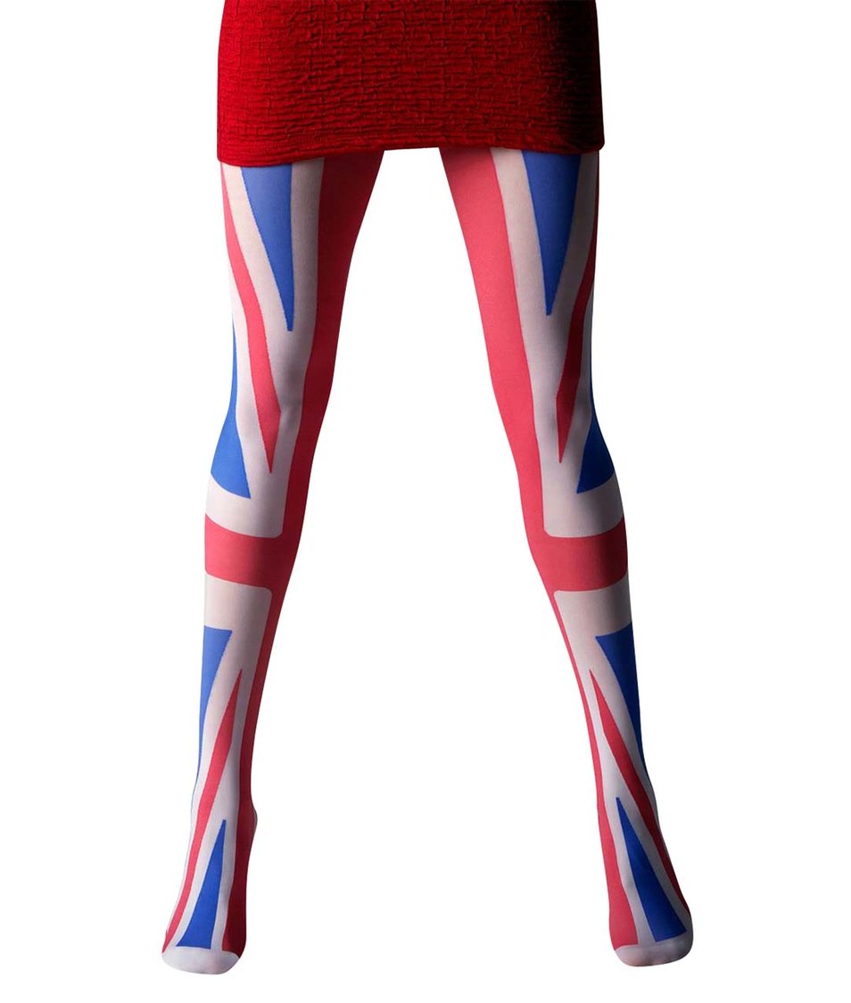 Barevné punčocháče ve stylu britské vlajky Gipsy Union Jack