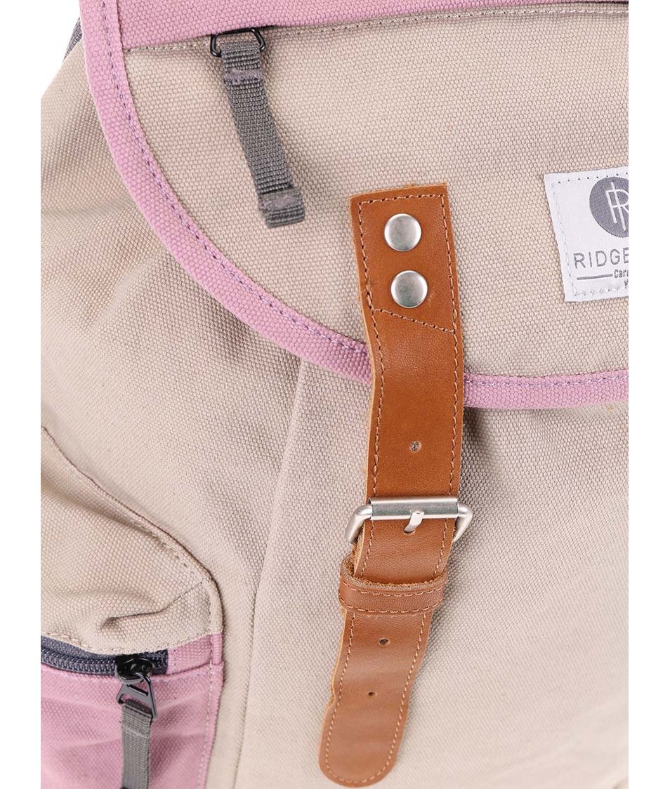 Růžovo-béžový batoh s kapsami Ridgebake Mid Liam