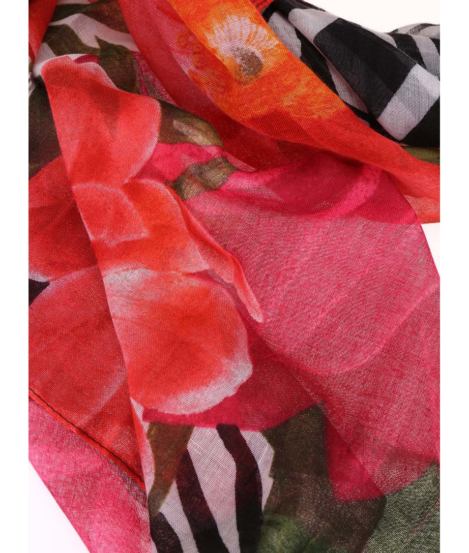 Barevný šátek s květinovým vzorem Desigual Tsukiflo
