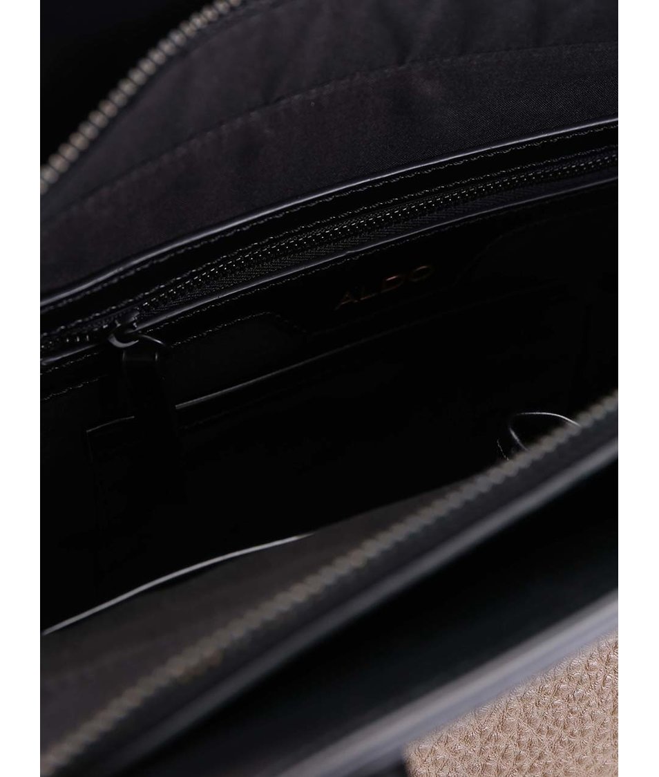 Černo-hnědá hranatá kabelka s ozdobnou kapsou ALDO Pontinia