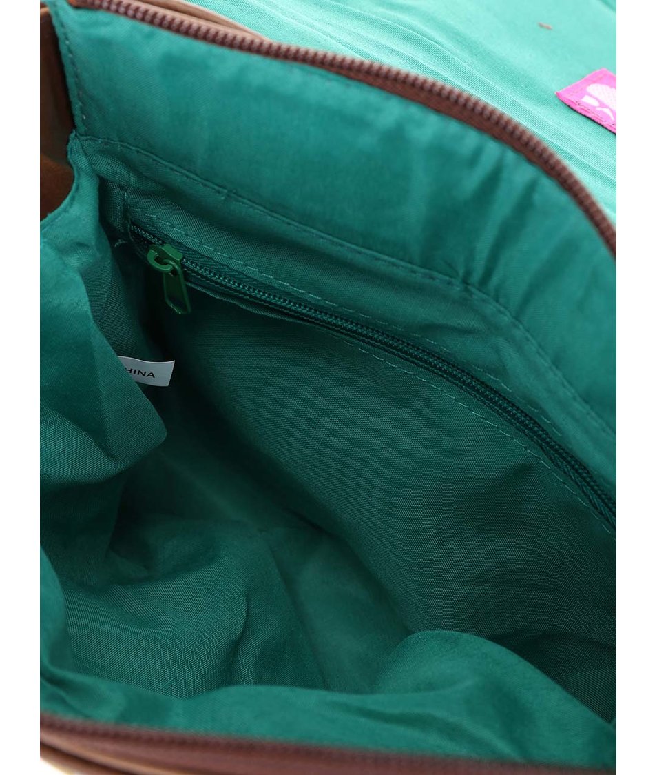 Zeleno-hnědá menší kabelka přes rameno Disaster Daydream
