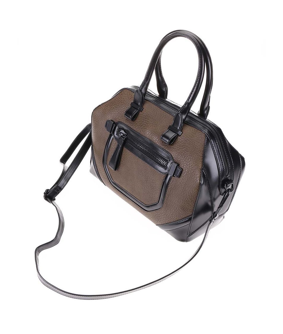 Černo-hnědá kabelka s ozdobnou kapsou ALDO Domodossola