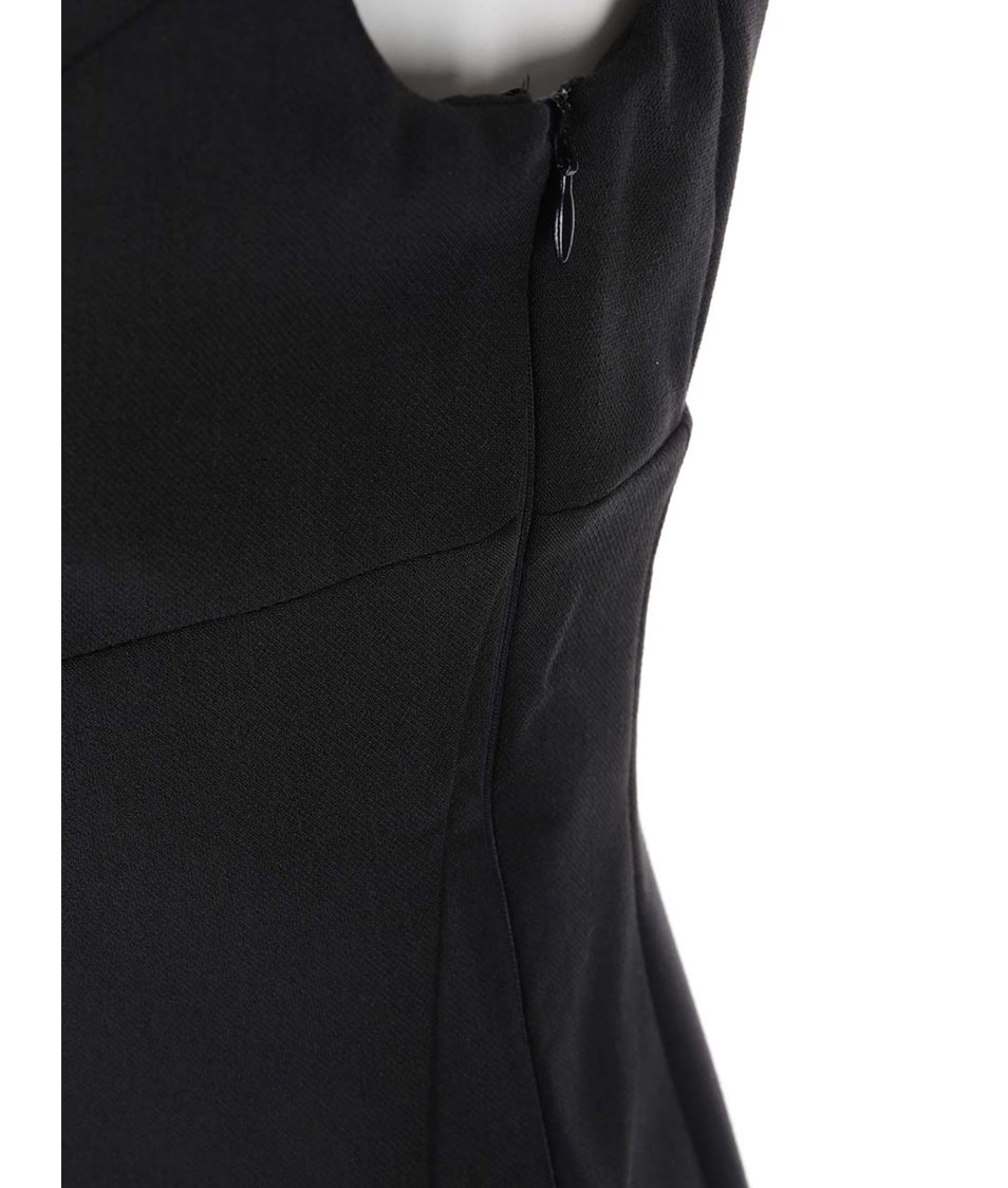 Černé pouzdrové šaty s krajkou v dekoltu VILA Kiss