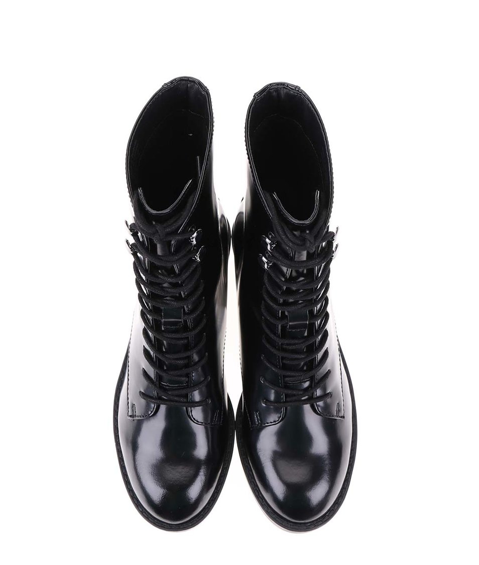 Černé kožené šněrovací boty ALDO Johnsie