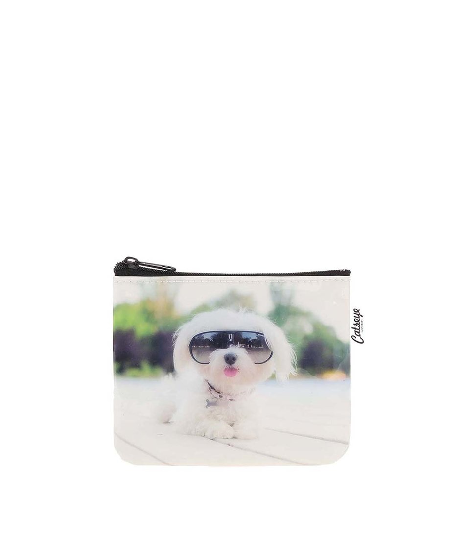 Bílá peněženka na drobné Catseye London Diva Dog