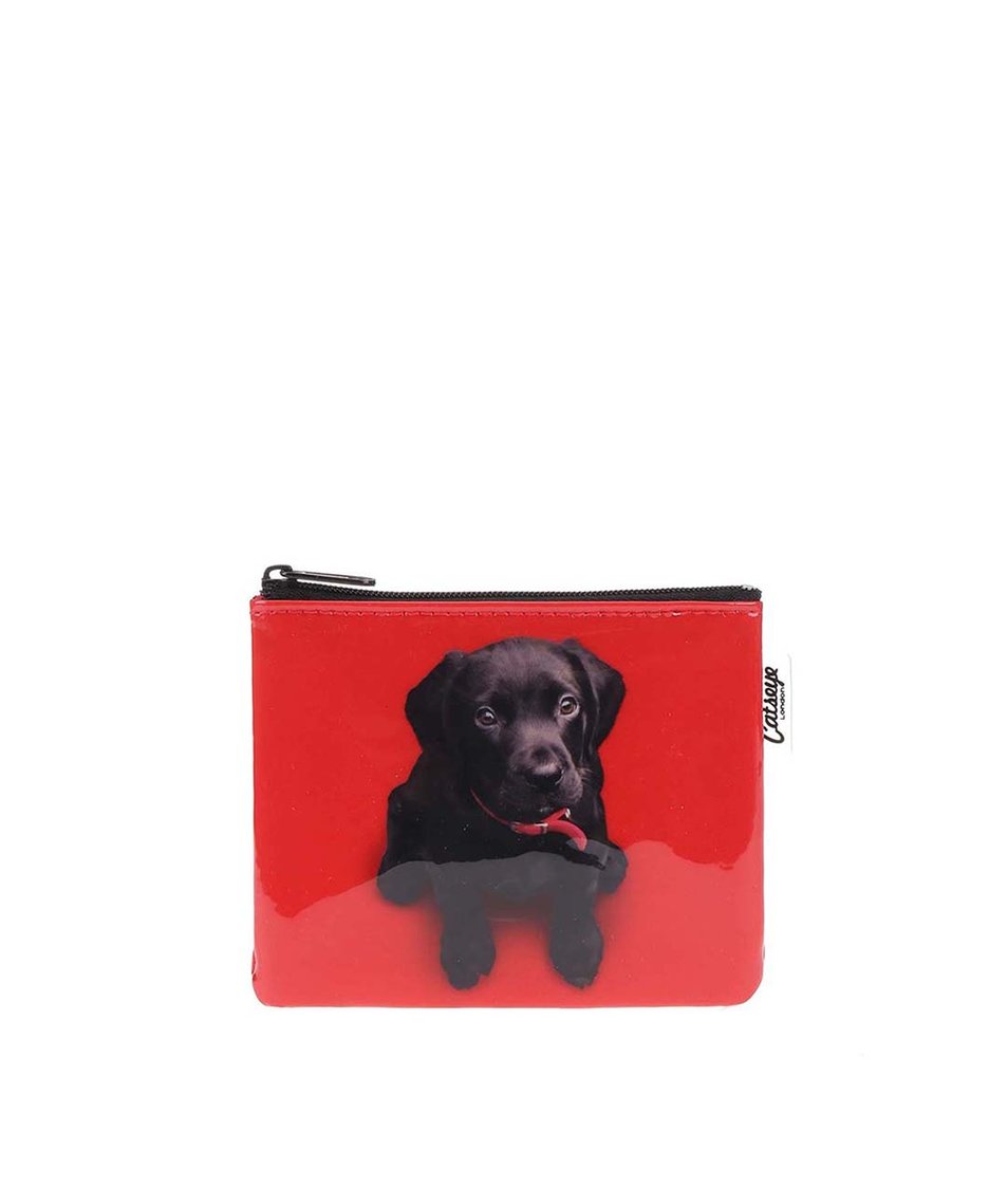 Červená peněženka na drobné Catseye London Black Lab