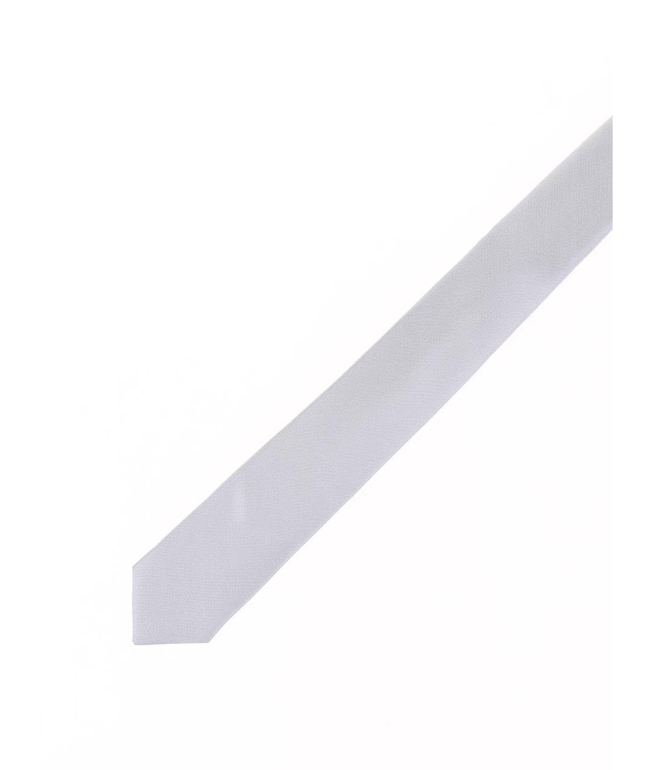 Hedvábná kravata ve stříbrné barvě Selected Plain